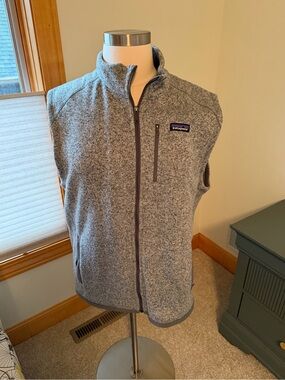 Patagonia Men’s Heather Gray Full-Zip Fleece Vest